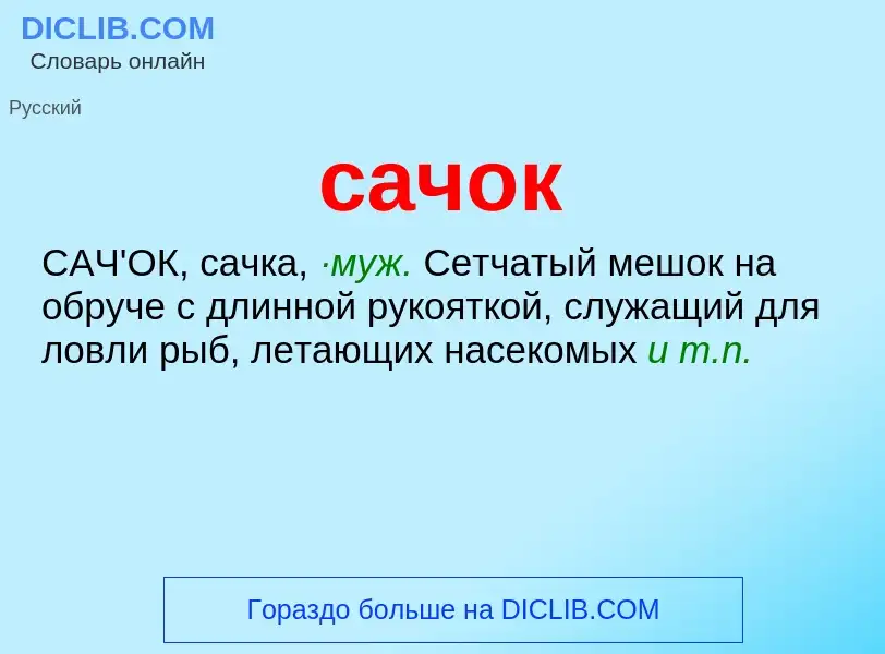 What is сачок - meaning and definition