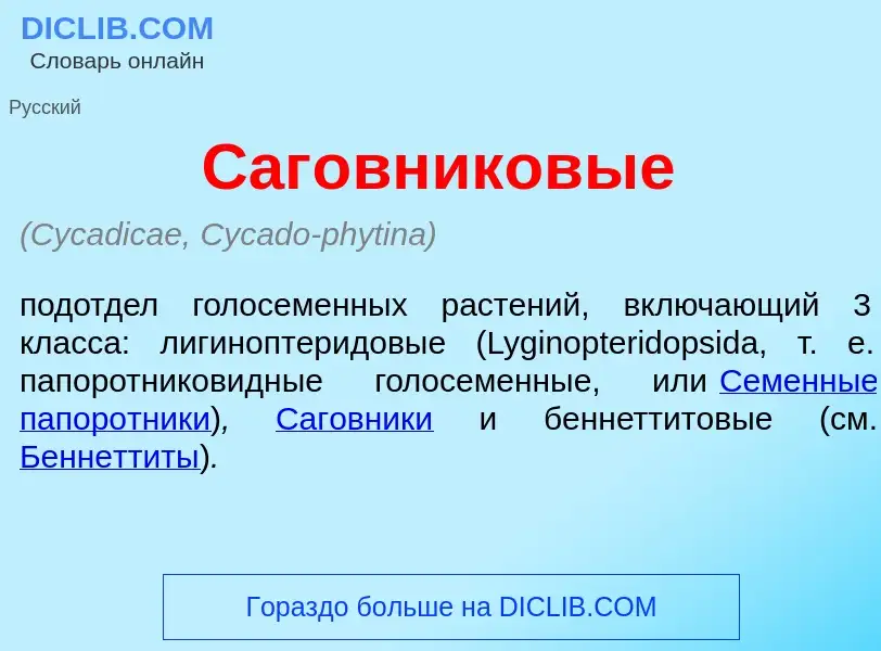 What is Саг<font color="red">о</font>вниковые - meaning and definition