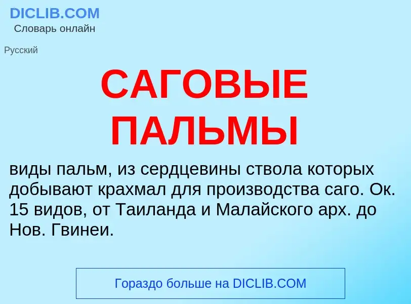 Что такое САГОВЫЕ ПАЛЬМЫ - определение