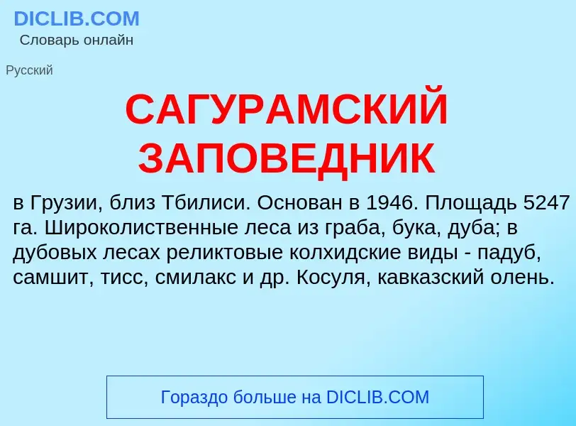 Was ist САГУРАМСКИЙ ЗАПОВЕДНИК - Definition