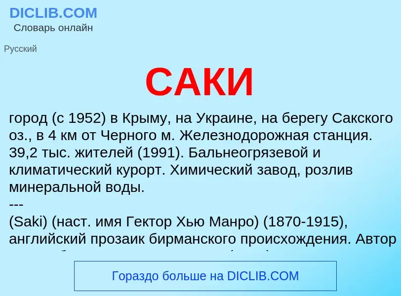 Что такое САКИ - определение