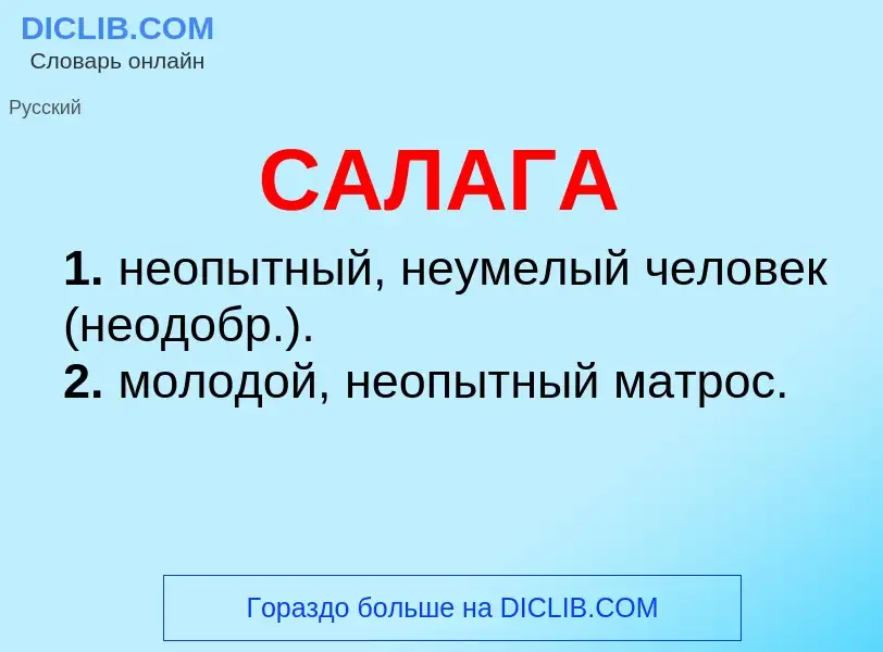 What is САЛАГА - meaning and definition