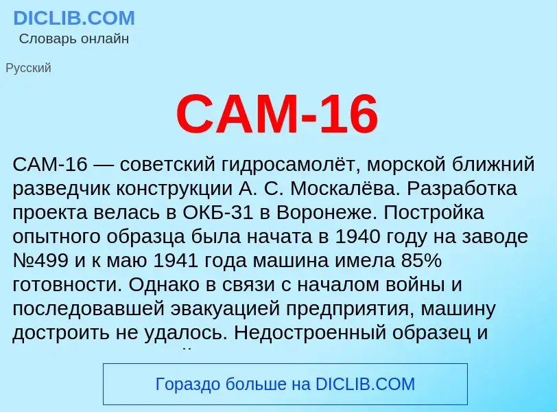 Что такое САМ-16 - определение