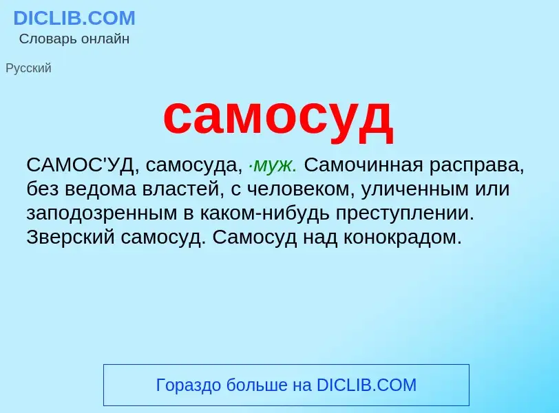 What is самосуд - meaning and definition