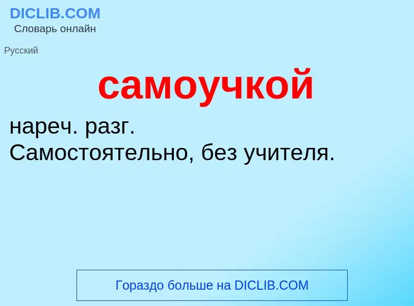 What is самоучкой - meaning and definition