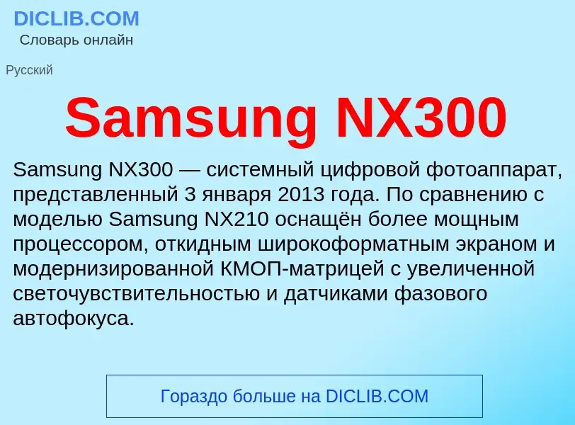 ¿Qué es Samsung NX300? - significado y definición