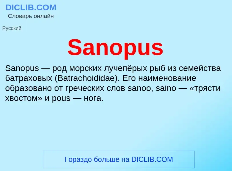 ¿Qué es Sanopus? - significado y definición