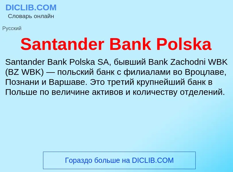 ¿Qué es Santander Bank Polska? - significado y definición