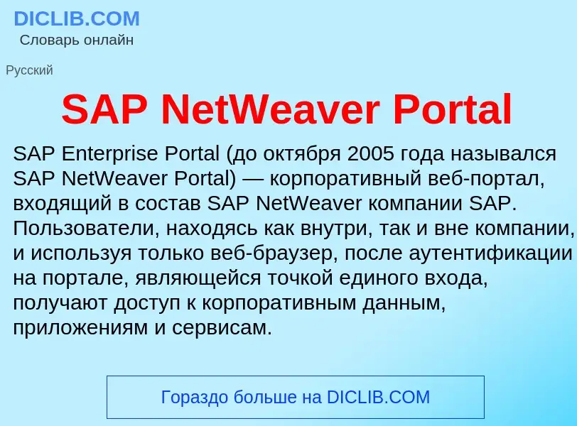 What is SAP NetWeaver Portal - meaning and definition