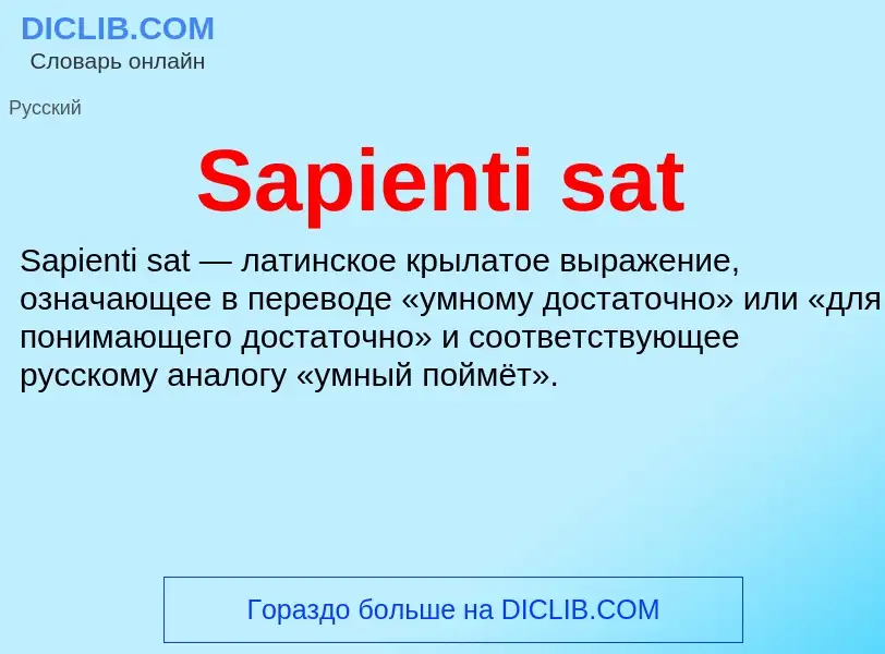 Che cos'è Sapienti sat - definizione