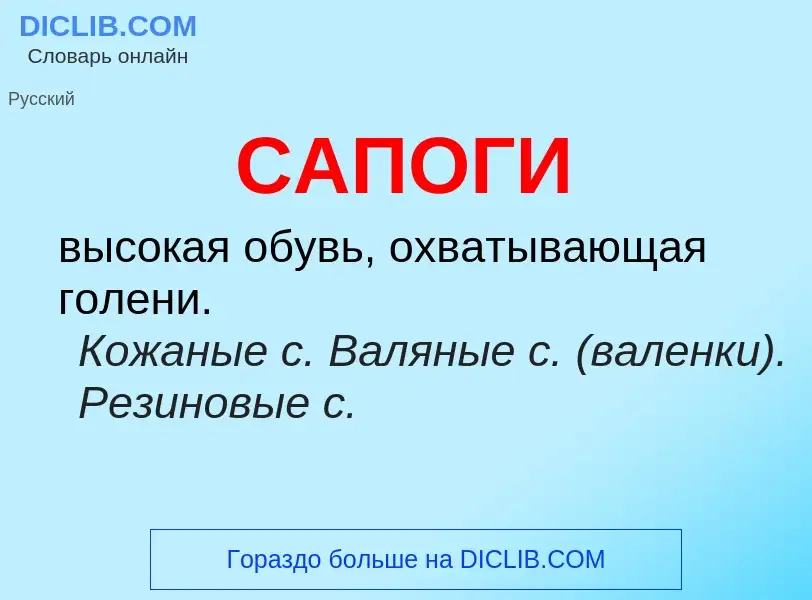 What is САПОГИ - meaning and definition