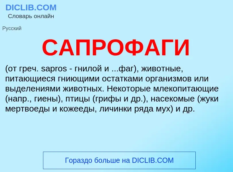 What is САПРОФАГИ - meaning and definition