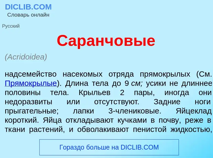 Что такое Саранч<font color="red">о</font>вые - определение