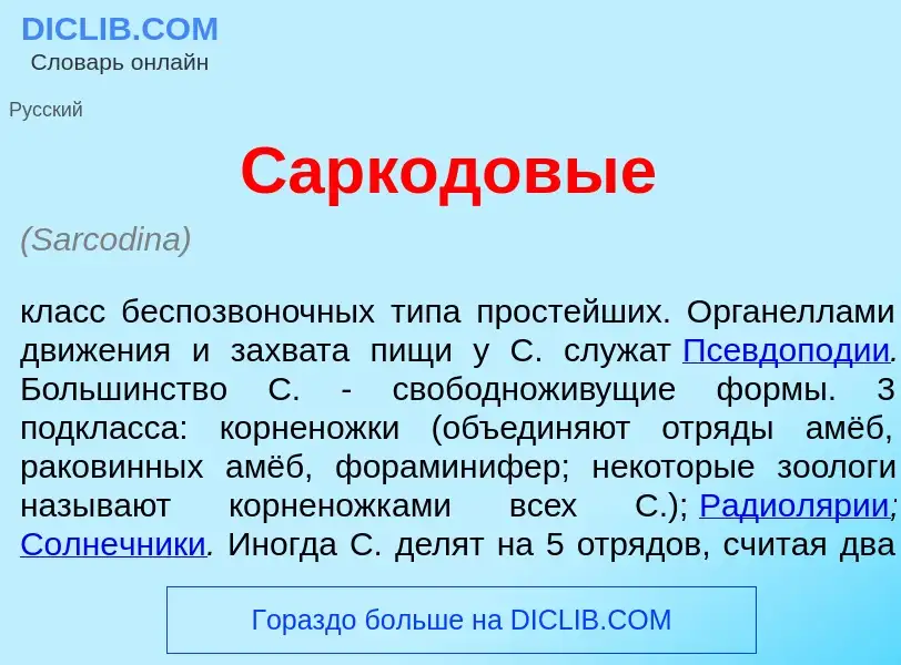 O que é Сарк<font color="red">о</font>довые - definição, significado, conceito