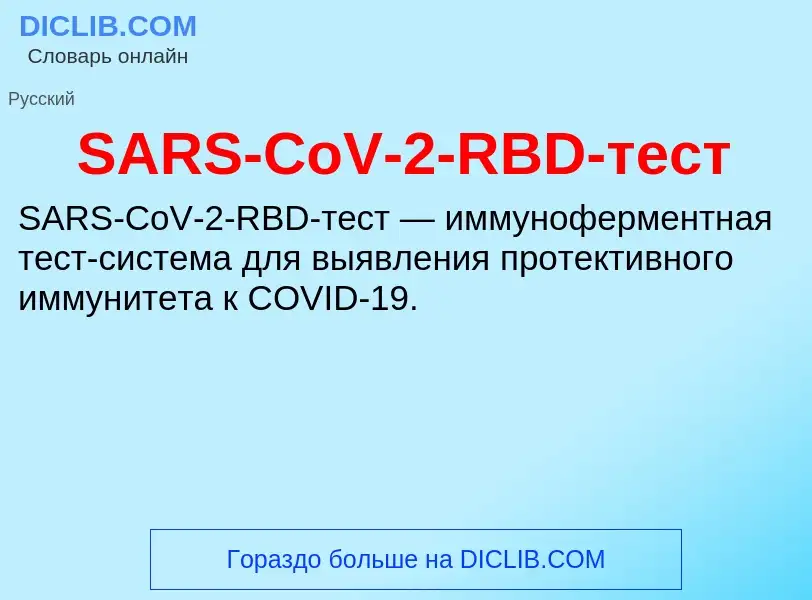 Что такое SARS-CoV-2-RBD-тест - определение