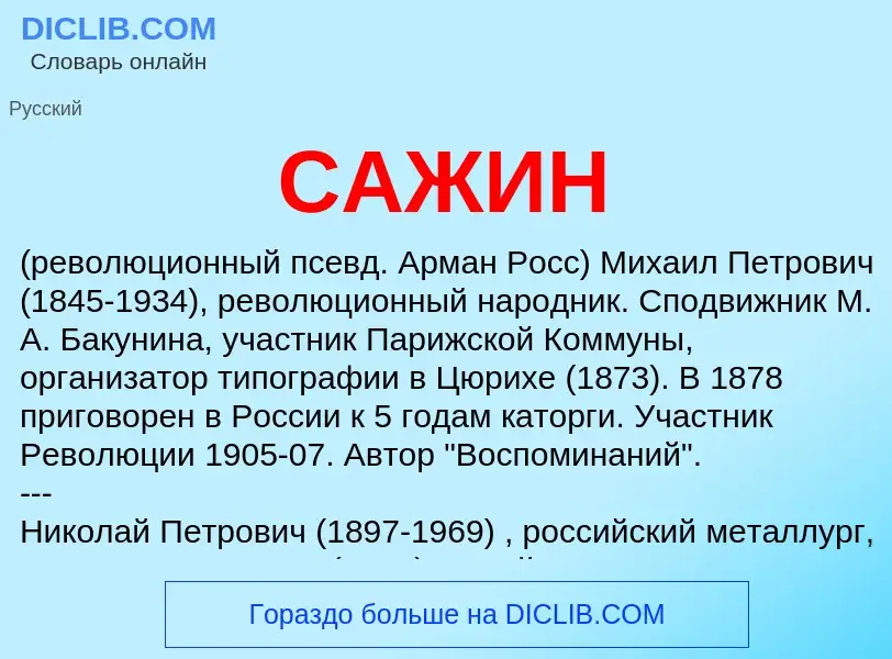 Was ist САЖИН - Definition