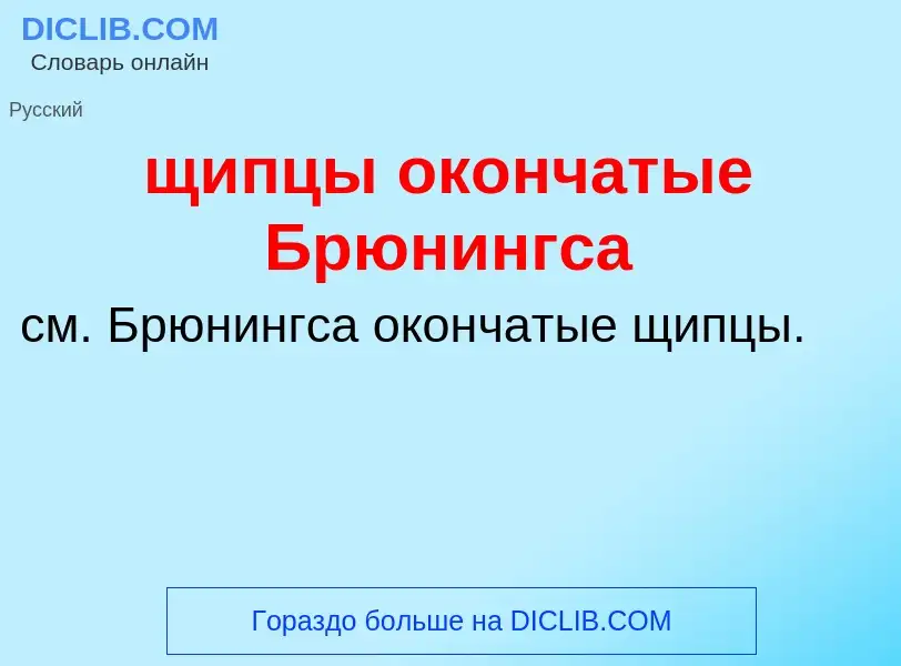 ¿Qué es щипцы окончатые Брюнингса? - significado y definición