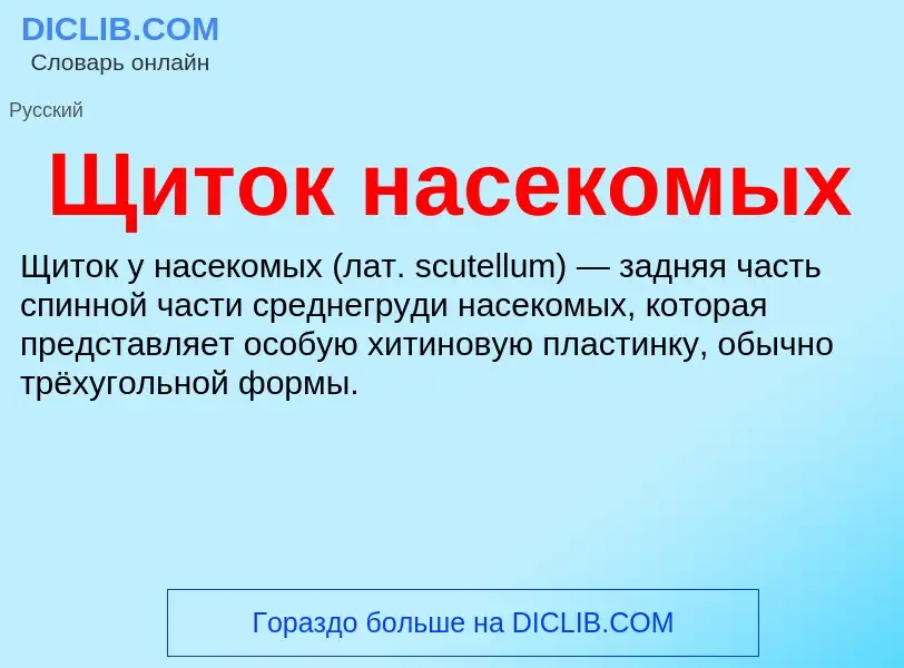 Что такое Щиток насекомых - определение