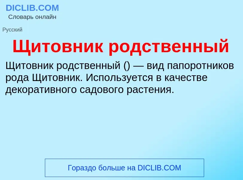 Что такое Щитовник родственный - определение