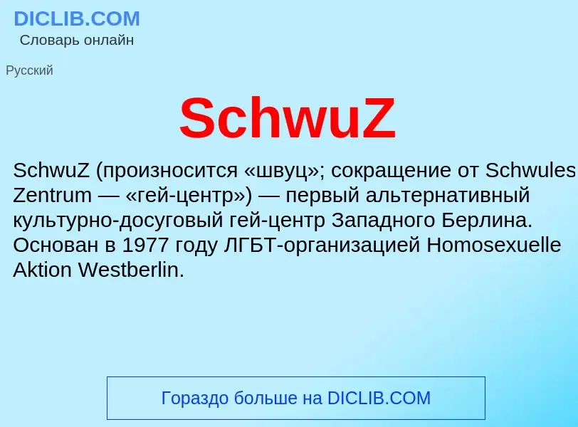 ¿Qué es SchwuZ? - significado y definición