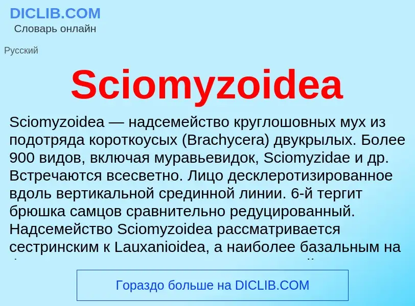 ¿Qué es Sciomyzoidea? - significado y definición