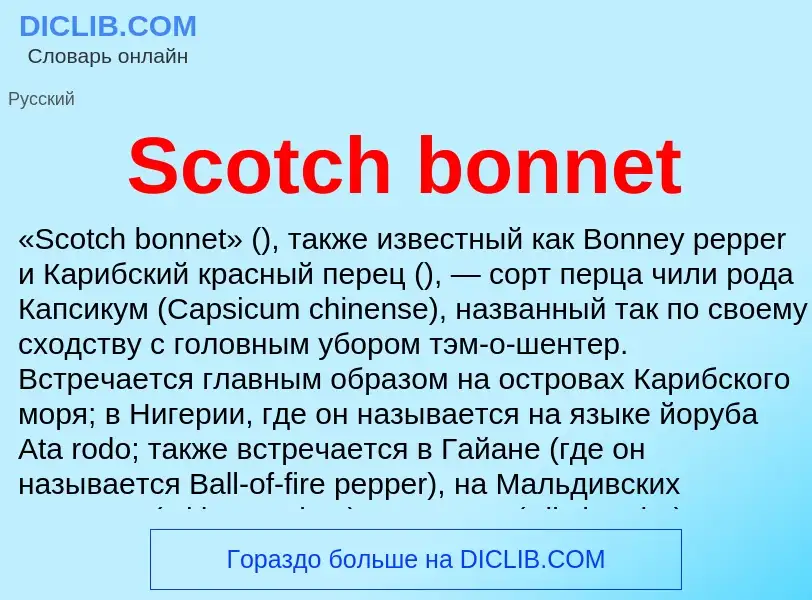 ¿Qué es Scotch bonnet? - significado y definición