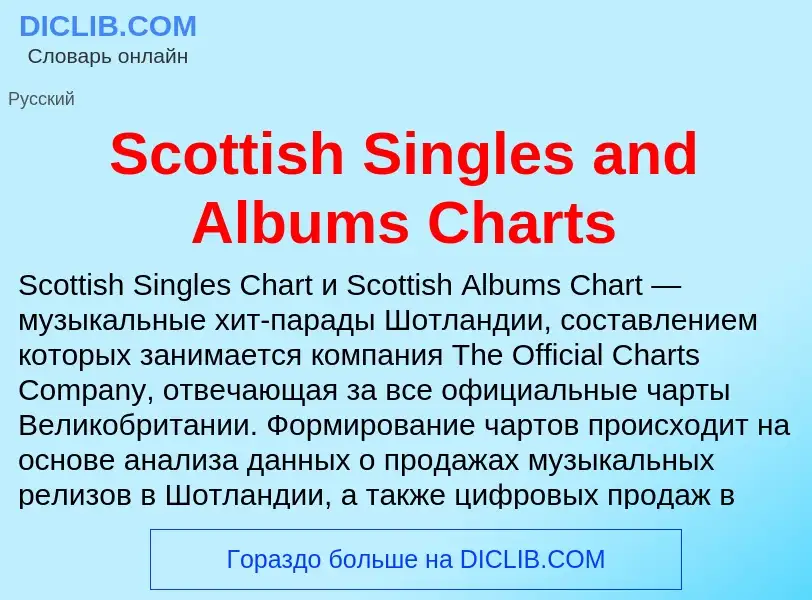 Wat is Scottish Singles and Albums Charts - definition