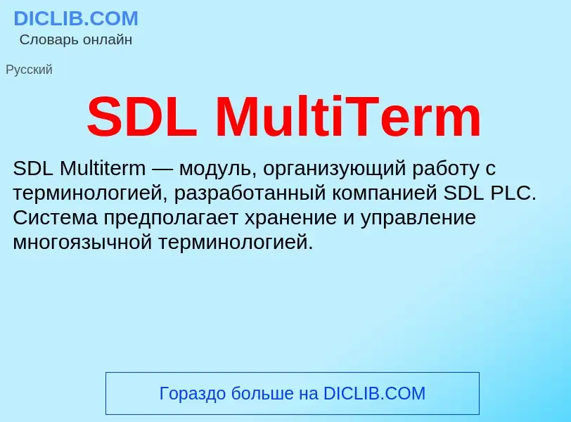 Что такое SDL MultiTerm - определение