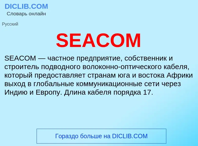 Что такое SEACOM - определение