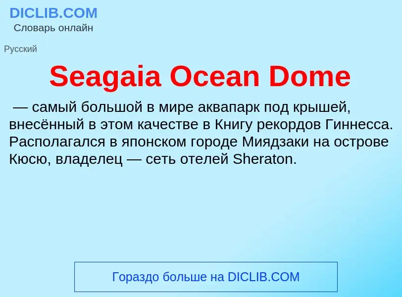 ¿Qué es Seagaia Ocean Dome? - significado y definición