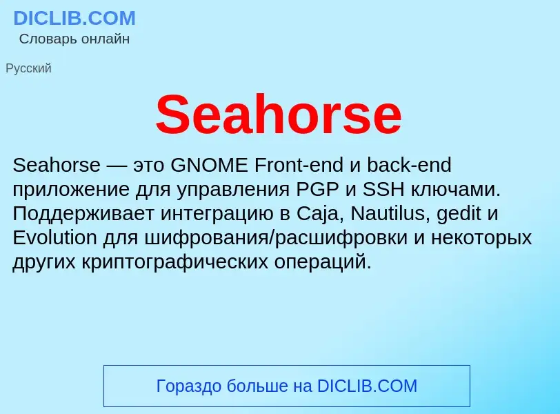 Che cos'è Seahorse - definizione