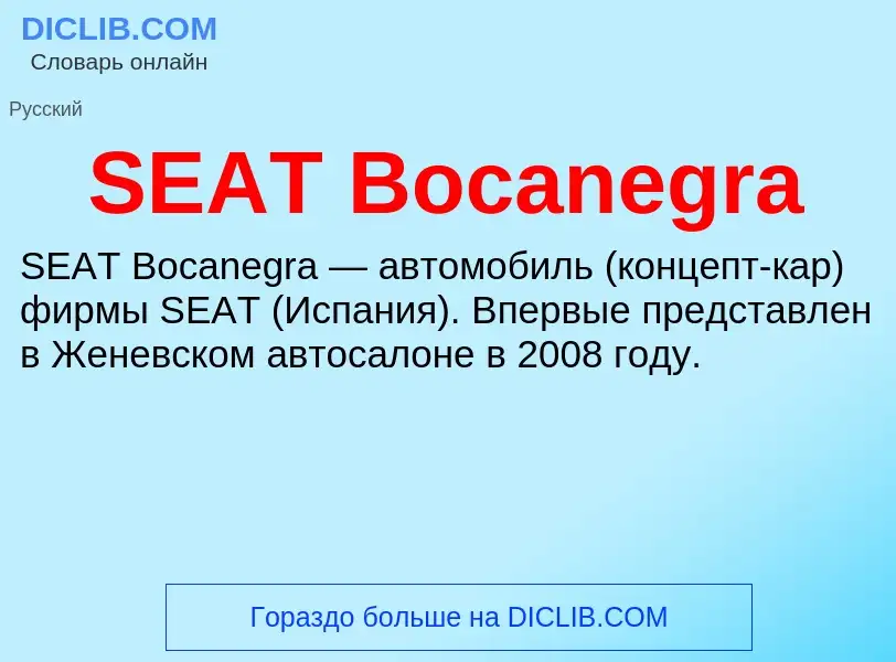 Что такое SEAT Bocanegra - определение