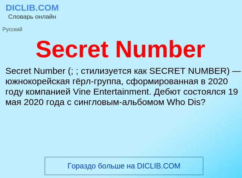 Che cos'è Secret Number - definizione