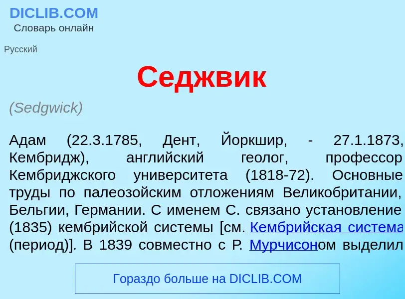 What is С<font color="red">е</font>джвик - definition