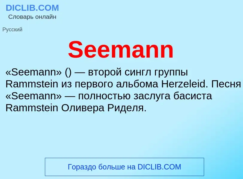 ¿Qué es Seemann? - significado y definición