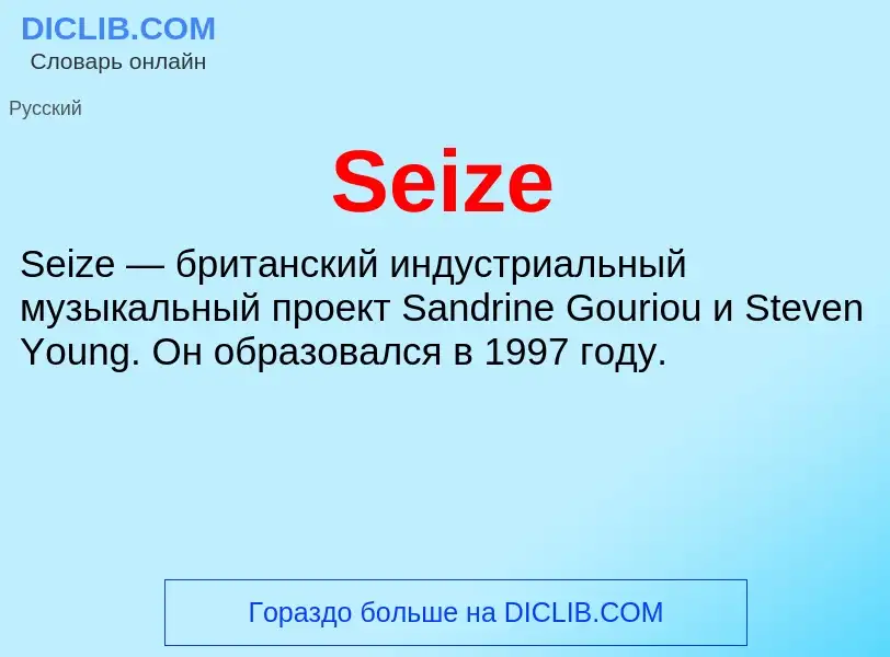 ¿Qué es Seize? - significado y definición