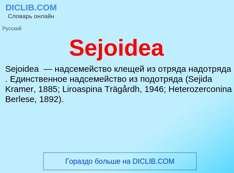 ¿Qué es Sejoidea? - significado y definición