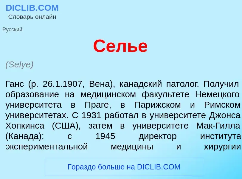 Что такое С<font color="red">е</font>лье - определение