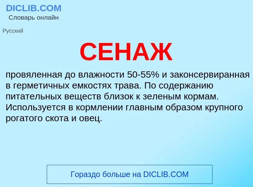 What is СЕНАЖ - meaning and definition