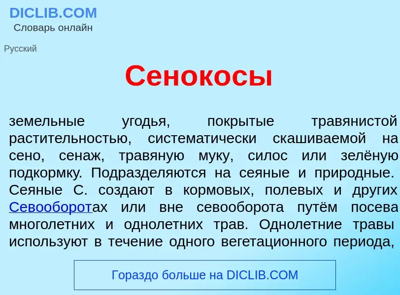 What is Сенок<font color="red">о</font>сы - meaning and definition