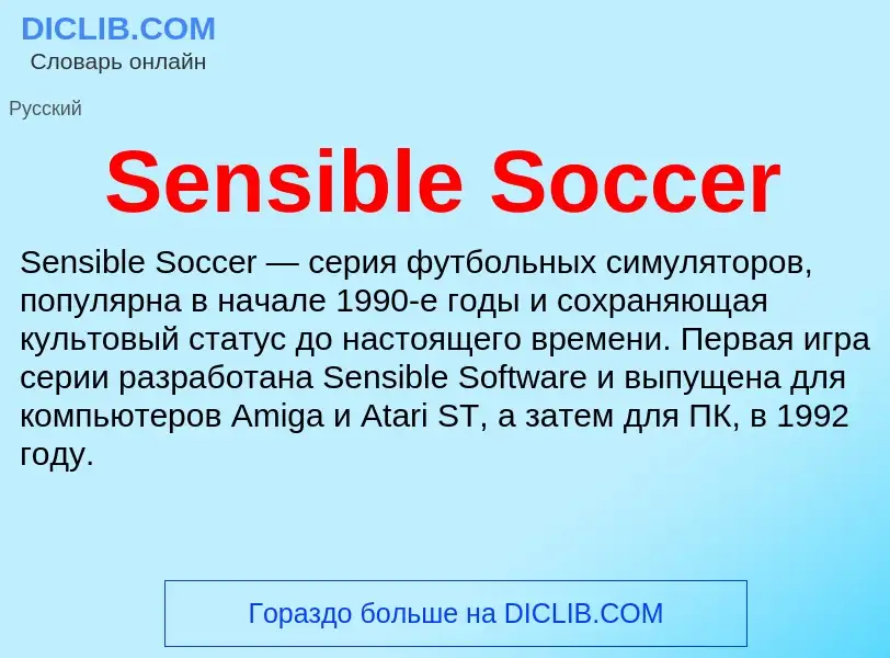 ¿Qué es Sensible Soccer? - significado y definición