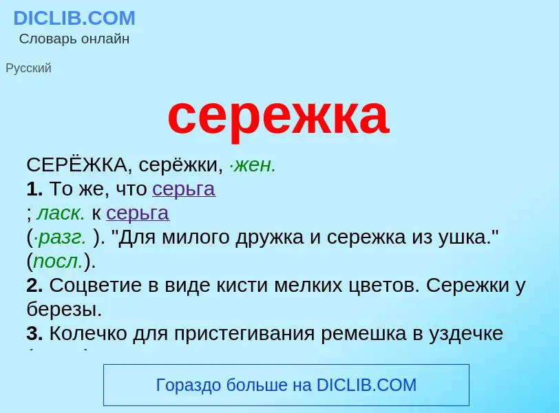 O que é сережка - definição, significado, conceito