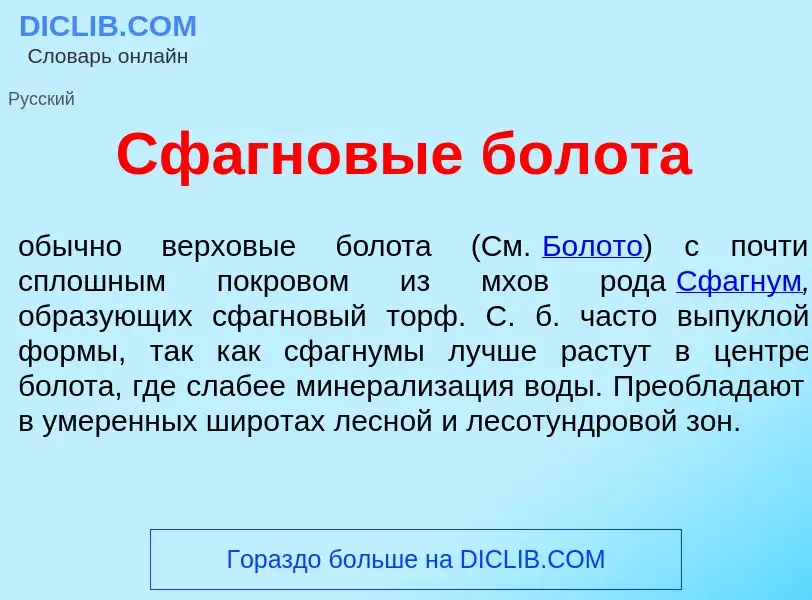 Что такое Сф<font color="red">а</font>гновые бол<font color="red">о</font>та - определение