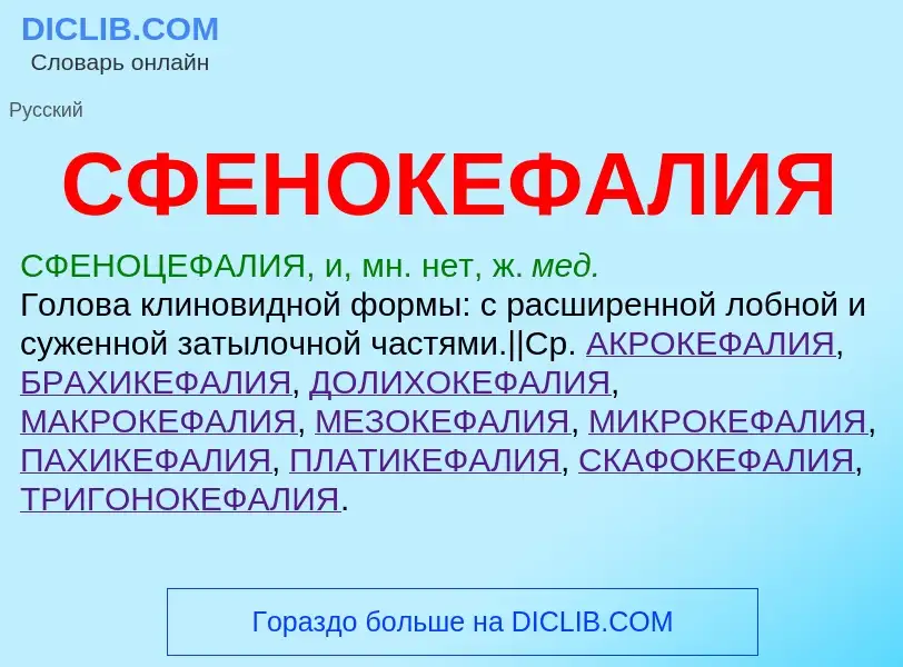 What is СФЕНОКЕФАЛИЯ - definition