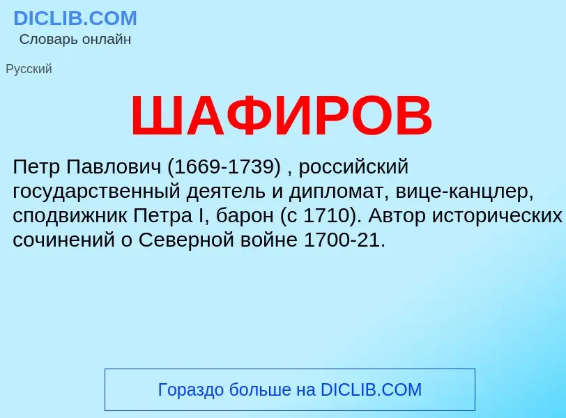 What is ШАФИРОВ - definition