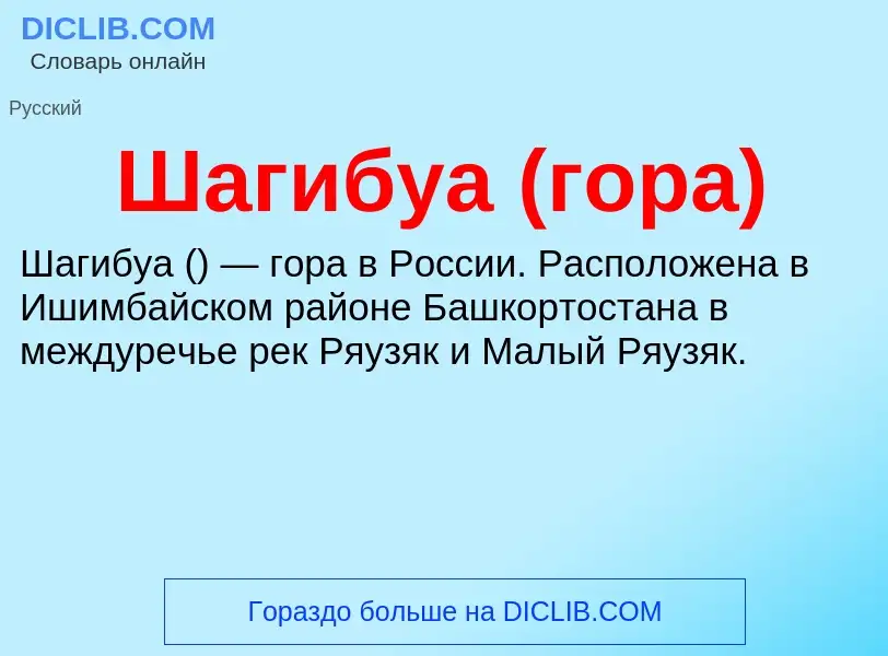 Wat is Шагибуа (гора) - definition