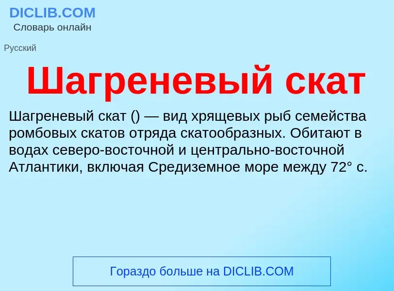 Wat is Шагреневый скат - definition