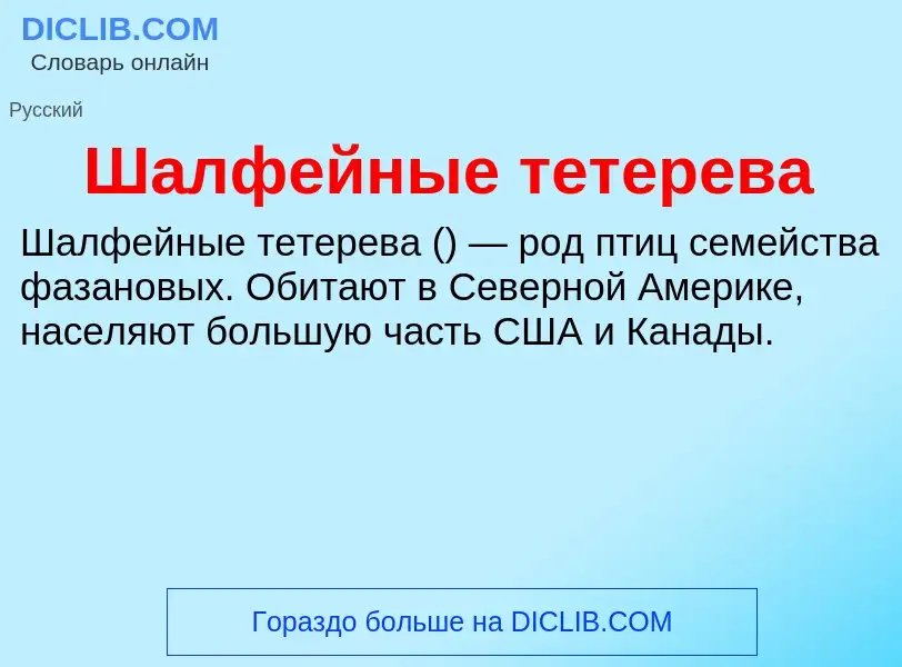 Wat is Шалфейные тетерева - definition