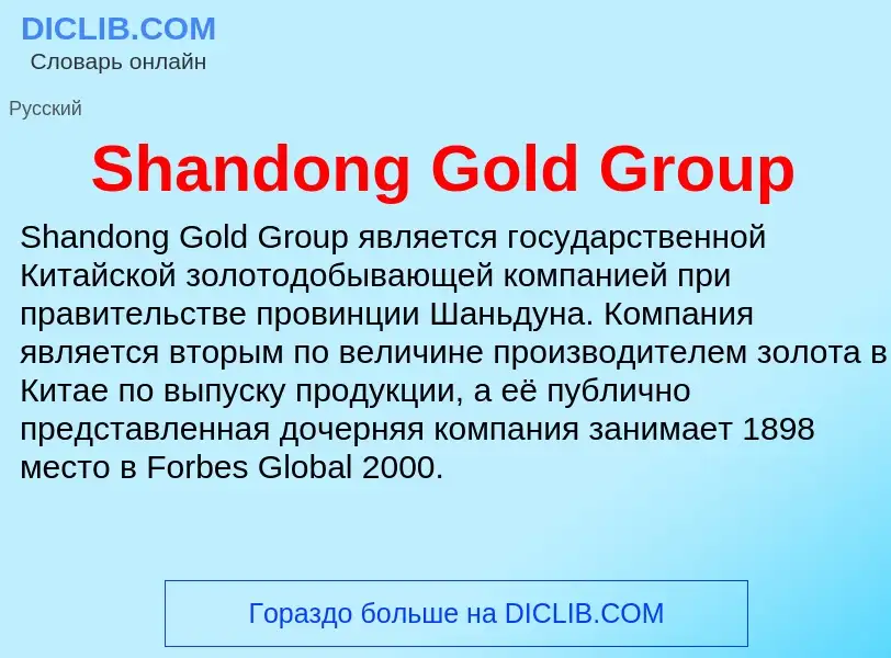 Che cos'è Shandong Gold Group - definizione