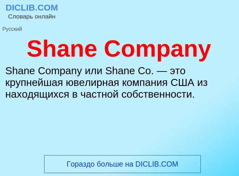 Che cos'è Shane Company - definizione